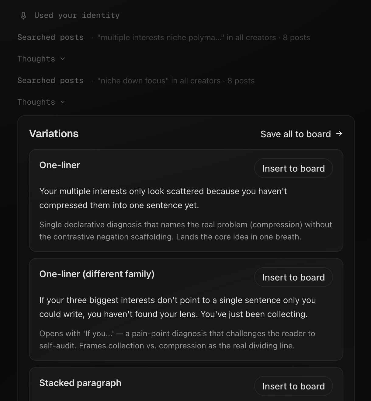 Chatting with a creator's posts and social links in Eden