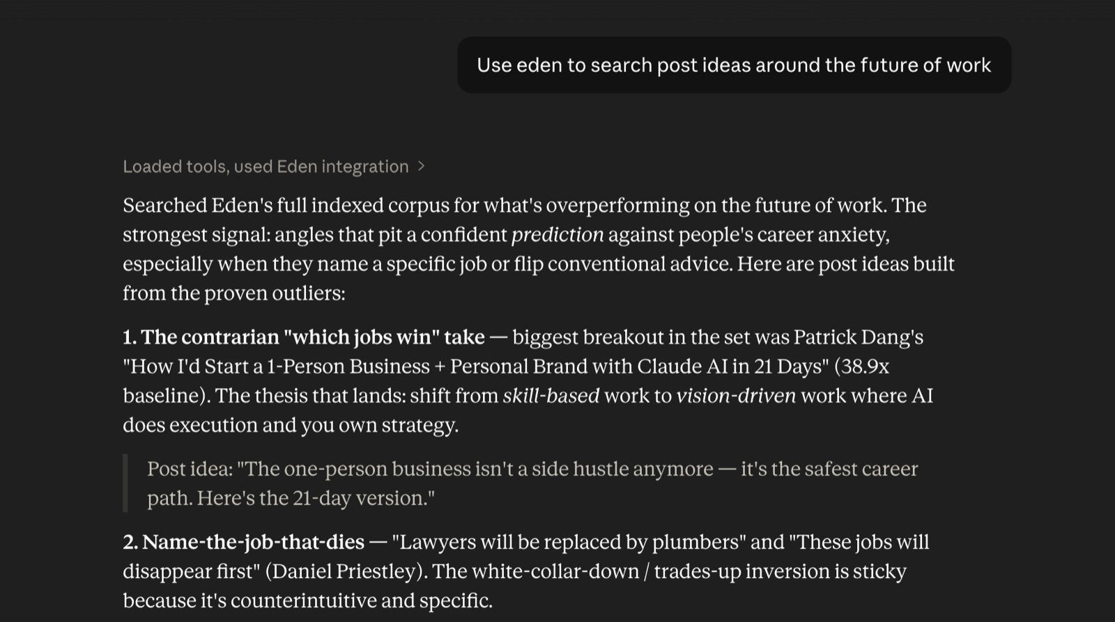 Ask in plain language
